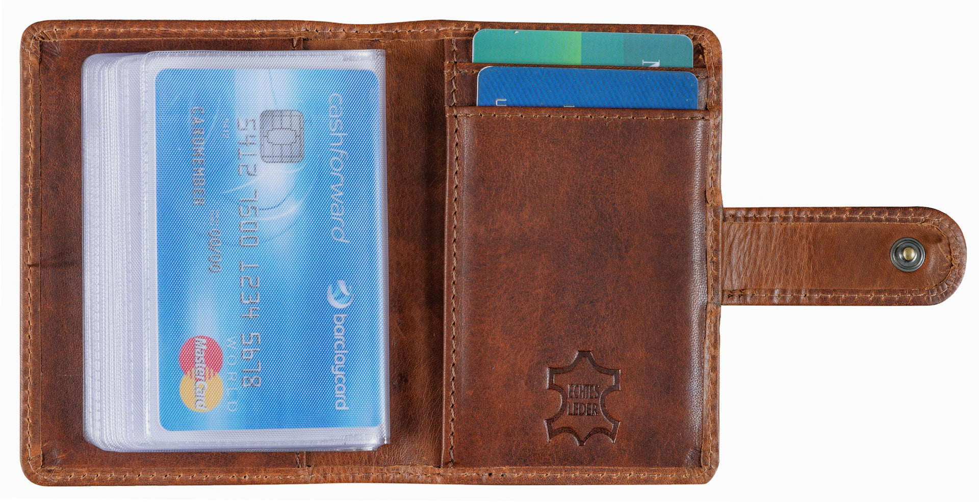 Benthill Kartenbörse aus Echt-Leder - Kartenetui für Kreditkarten - RFID Karten Geldbörse
