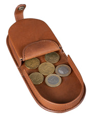 Benthill Echt-Leder Münzbörse - Minigeldbörse mit Kleingeldschütte - Leder Kleingeldbörse für Münzen - Wiener-Schachtel - Geldbörse / Schüttelbörse