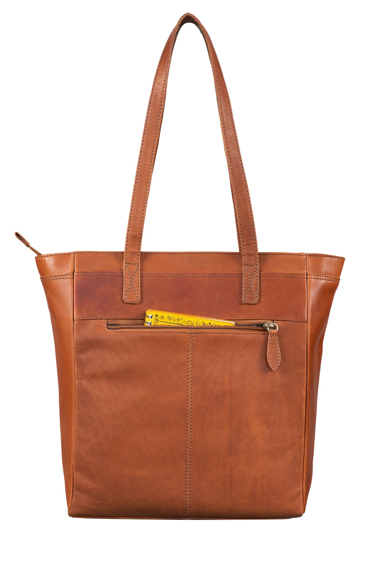 Benthill Damen Shopper Leder - Umhängetasche aus Rindsleder - Handtasche mit Reißverschluss - Schultertasche / Ledertasche - Vintage Beutel