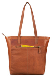 Benthill Damen Shopper Leder - Umhängetasche aus Rindsleder - Handtasche mit Reißverschluss - Schultertasche / Ledertasche - Vintage Beutel