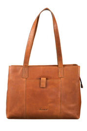 Benthill Damen Tasche Leder - Handtasche aus echtem Rindsleder - Große Schultertasche mit Reißverschluss - Vintage Umhängetasche XL