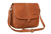 Benthill Damen Tasche aus Echt-Leder - Handtasche aus Rindsleder - Schultertasche mit Reißverschluss - Vintage Umhängetasche