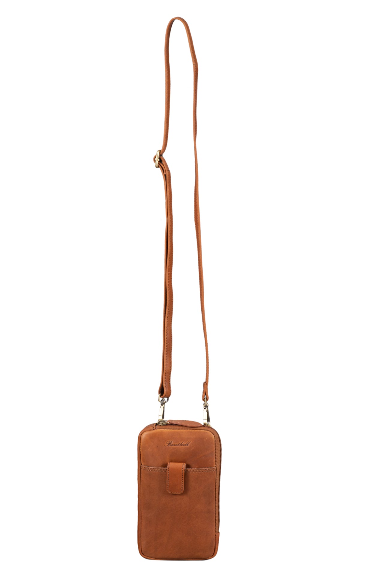 Benthill Umhängetasche Leder Vintage - Tasche aus Rindsleder - Wandertasche mit Reißverschluss - Schultertasche - Kleine Tasche