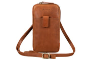 Benthill Umhängetasche Leder Vintage - Tasche aus Rindsleder - Wandertasche mit Reißverschluss - Schultertasche - Kleine Tasche