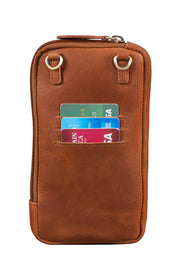 Benthill Umhängetasche Leder Vintage - Tasche aus Rindsleder - Wandertasche mit Reißverschluss - Schultertasche - Kleine Tasche