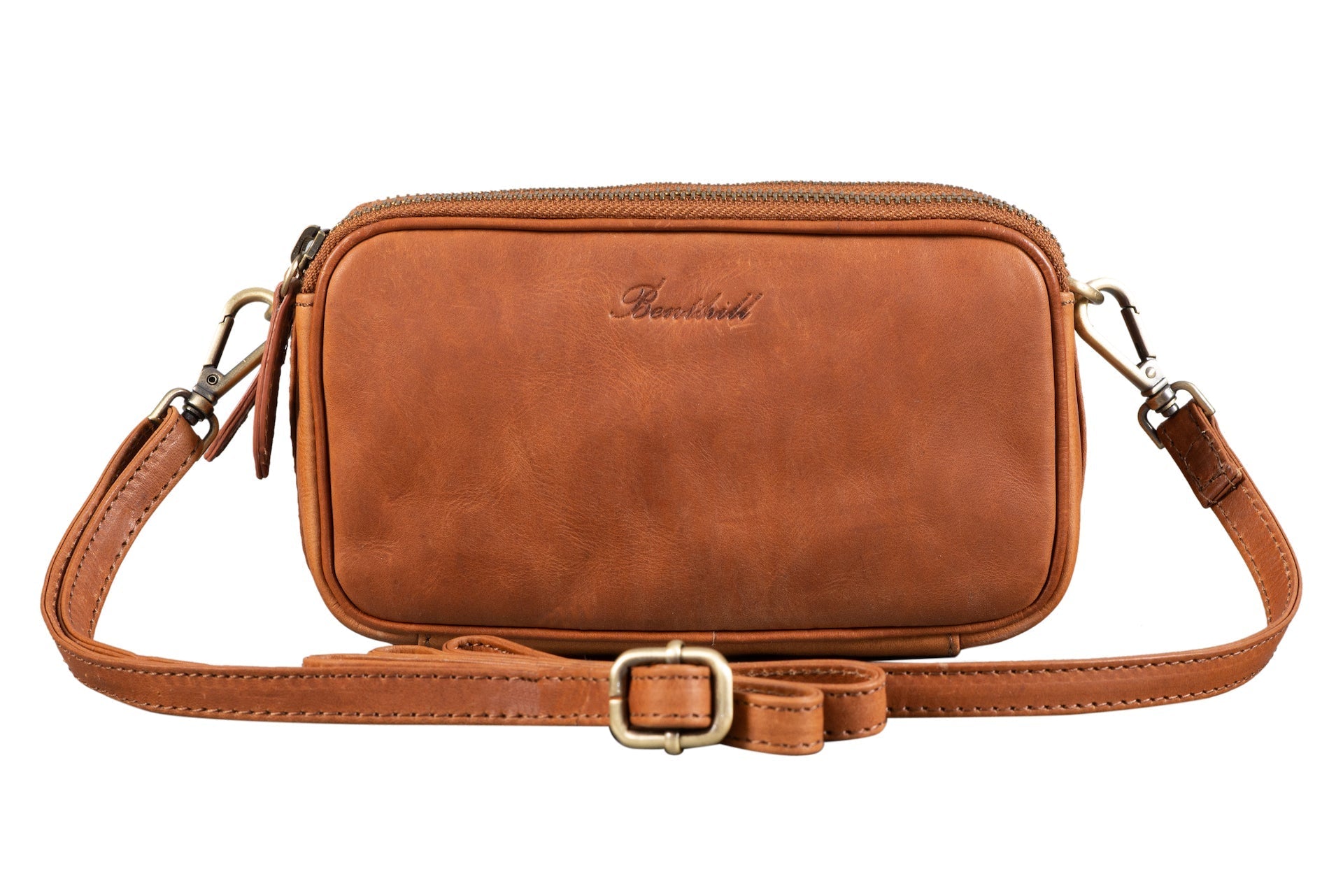 Benthill Reisetasche aus echtem Leder - Reisebrieftasche - Umhängetasche aus Rindsleder - Organizer / Bag Beutel mit viel Platz - Schultertasche - Umhängetasche