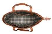Benthill Damen Shopper Leder - Umhängetasche aus Rindsleder - Handtasche mit Reißverschluss - Schultertasche / Ledertasche - Vintage Beutel