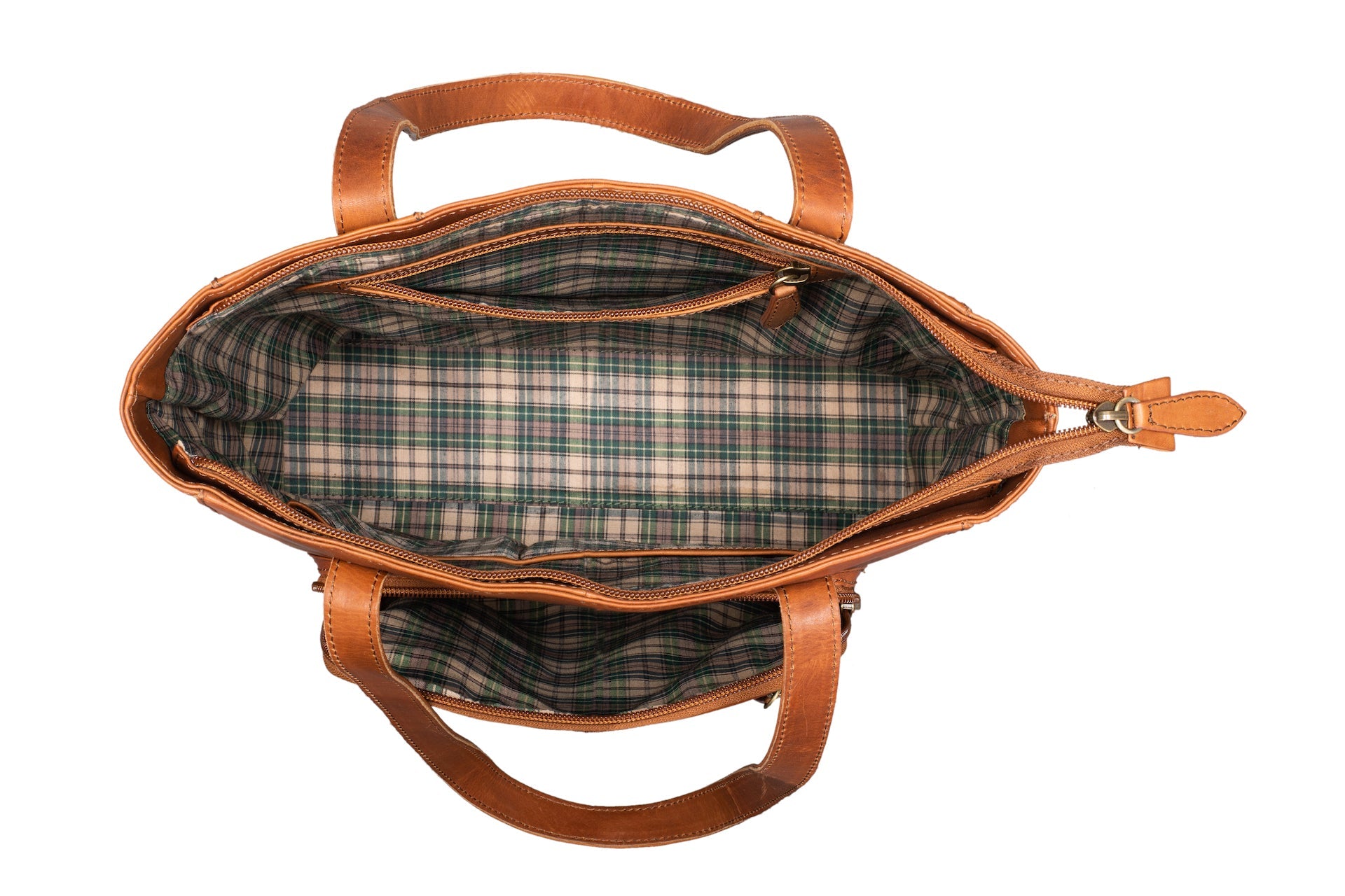 Benthill Damen Shopper Leder - Handtasche aus echtem Rindsleder - Tasche mit Reißverschluss - Schultertasche / Ledertasche - Vintage Umhängetasche