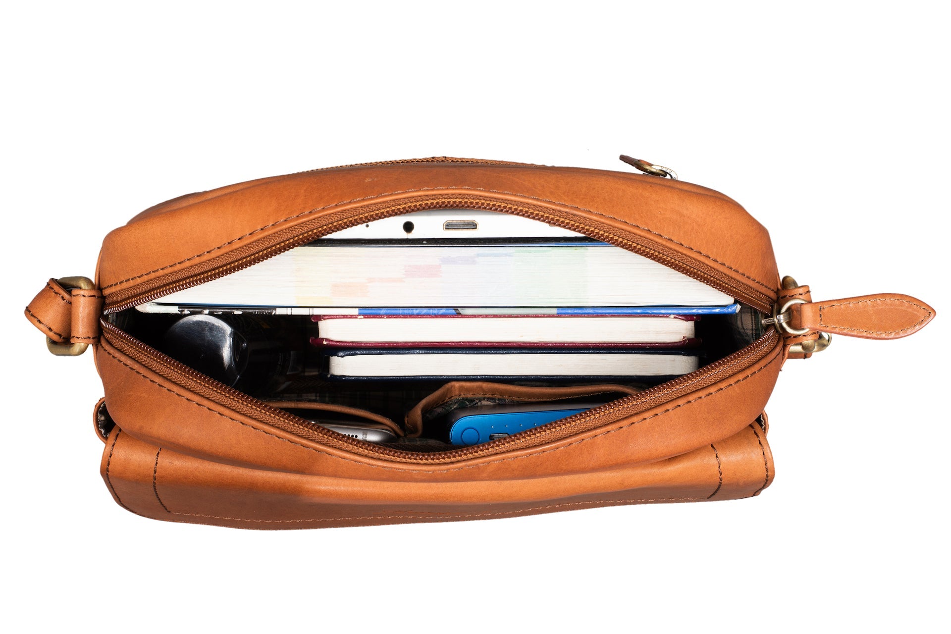 Benthill Damen Tasche aus Echt-Leder - Umhängetasche aus Rindsleder - Handtasche mit Reißverschluss - Vintage Frauen Schultertasche