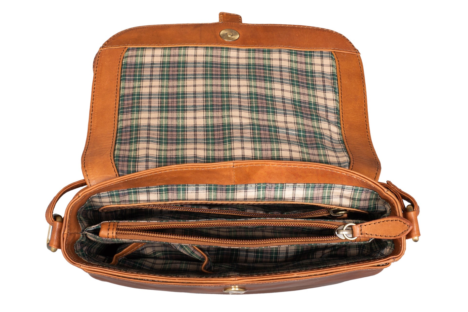 Benthill Damen Tasche aus Echt-Leder - Handtasche aus Rindsleder - Schultertasche mit Reißverschluss - Vintage Umhängetasche