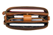 Benthill Reisetasche aus echtem Leder - Reisebrieftasche - Umhängetasche aus Rindsleder - Organizer / Bag Beutel mit viel Platz - Schultertasche - Umhängetasche