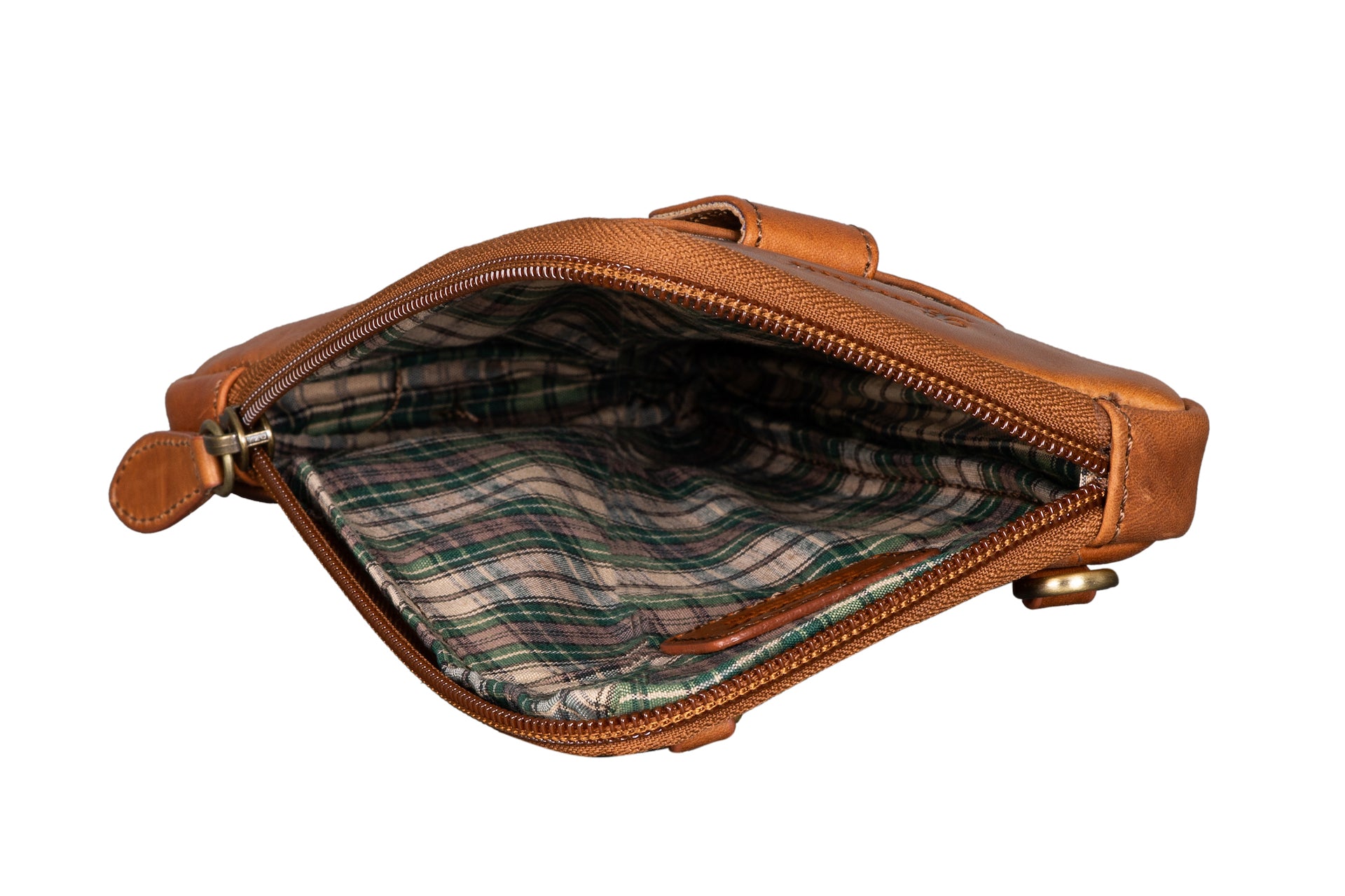 Benthill Umhängetasche Leder Vintage - Tasche aus Rindsleder - Wandertasche mit Reißverschluss - Schultertasche - Kleine Tasche