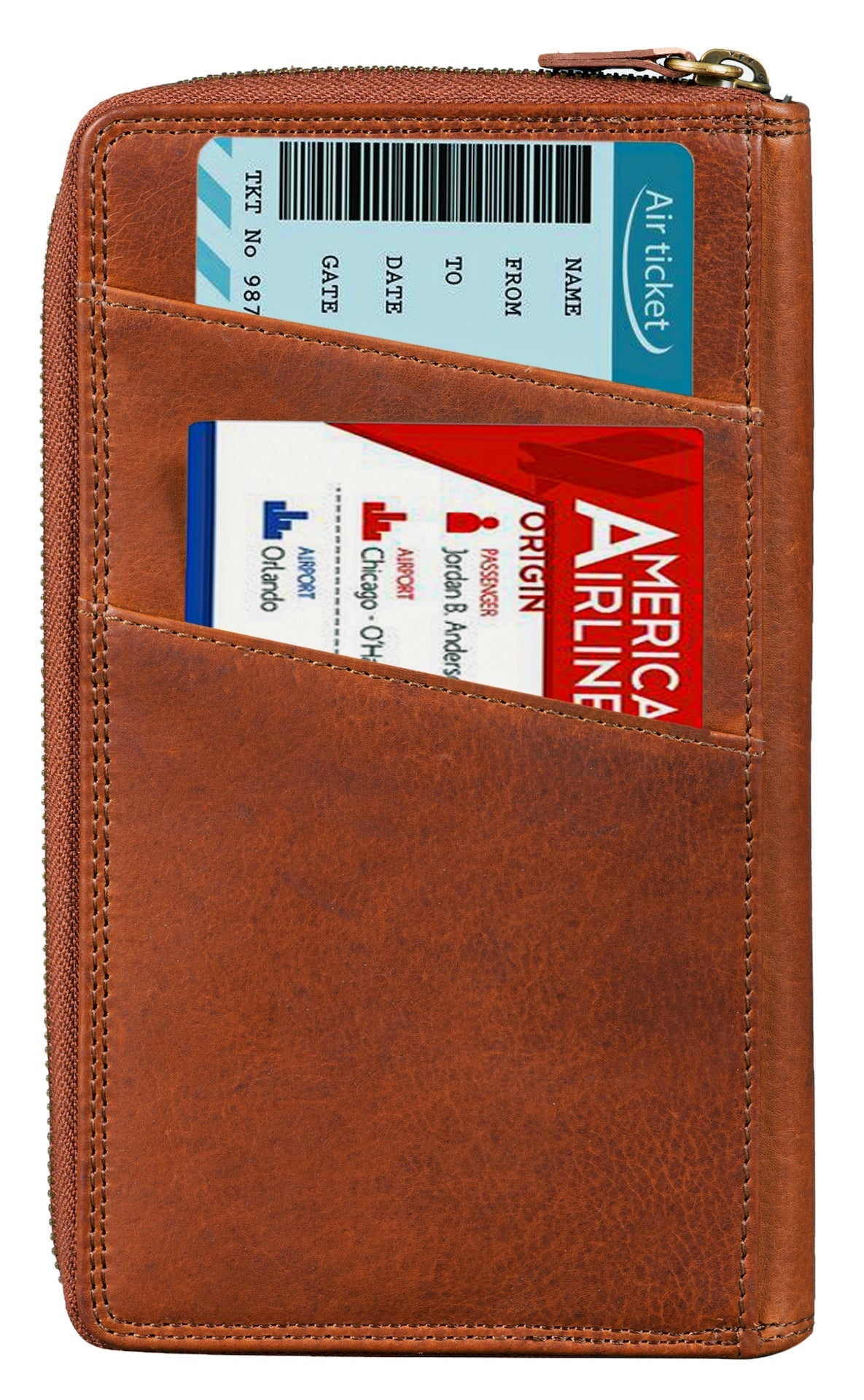 Benthill Reisebrieftasche aus echtem Leder - Travel Wallet / Dokumententasche - Organizer - RFID Große Echt-Leder Geldbörse