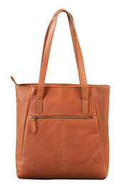 Benthill Damen Shopper Leder - Umhängetasche aus echtem Rindsleder - Handtasche mit Reißverschluss - Schultertasche / Ledertasche - Vintage Tasche