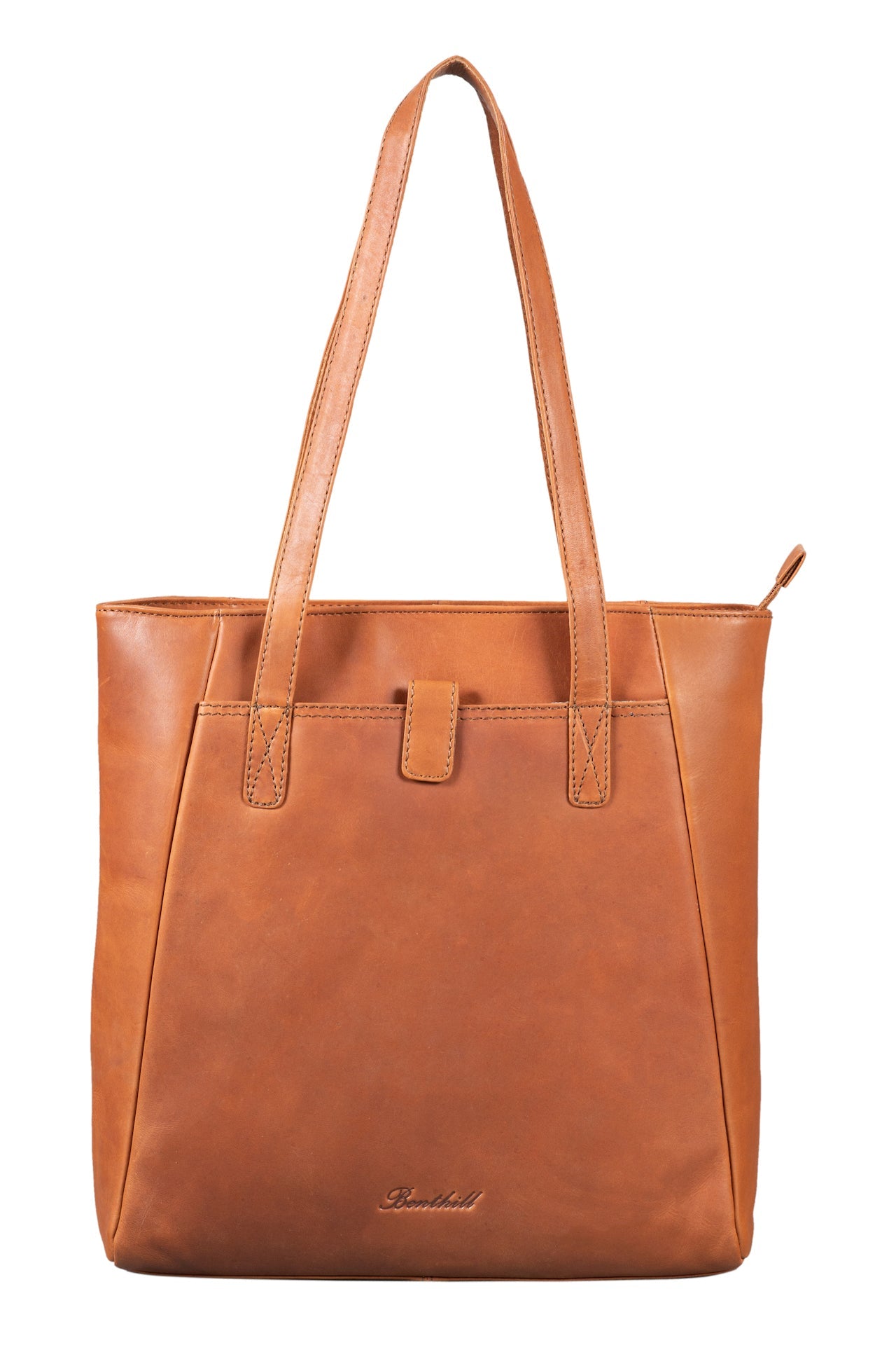Benthill Damen Shopper Leder - Umhängetasche aus echtem Rindsleder - Handtasche mit Reißverschluss - Schultertasche / Ledertasche - Vintage Tasche