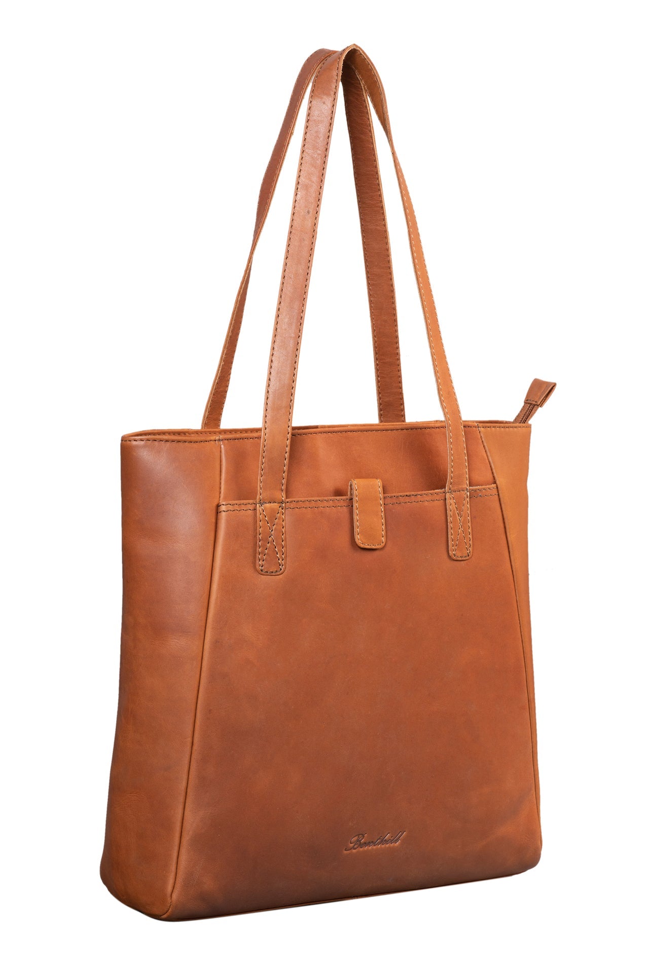 Benthill Damen Shopper Leder - Umhängetasche aus echtem Rindsleder - Handtasche mit Reißverschluss - Schultertasche / Ledertasche - Vintage Tasche