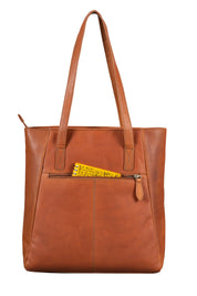 Benthill Damen Shopper Leder - Umhängetasche aus echtem Rindsleder - Handtasche mit Reißverschluss - Schultertasche / Ledertasche - Vintage Tasche