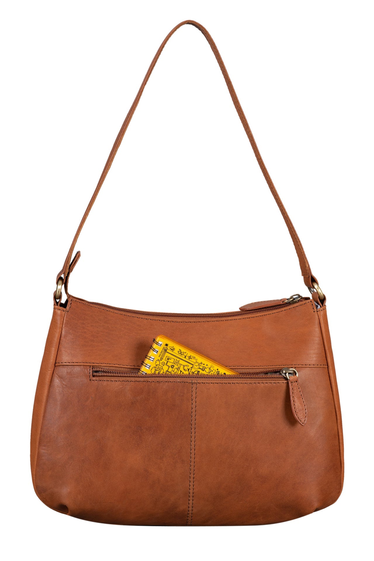 Benthill Handtasche Damen Leder - Damentasche aus Rindsleder - Echt Leder Schultertasche mit Reißverschluss - Vintage Umhängetasche