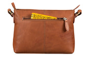 Benthill Damen Handtasche aus Echt-Leder - Schultertasche aus Rindsleder - Tasche mit Reißverschluss - Vintage Ledertasche / Umhängetasche