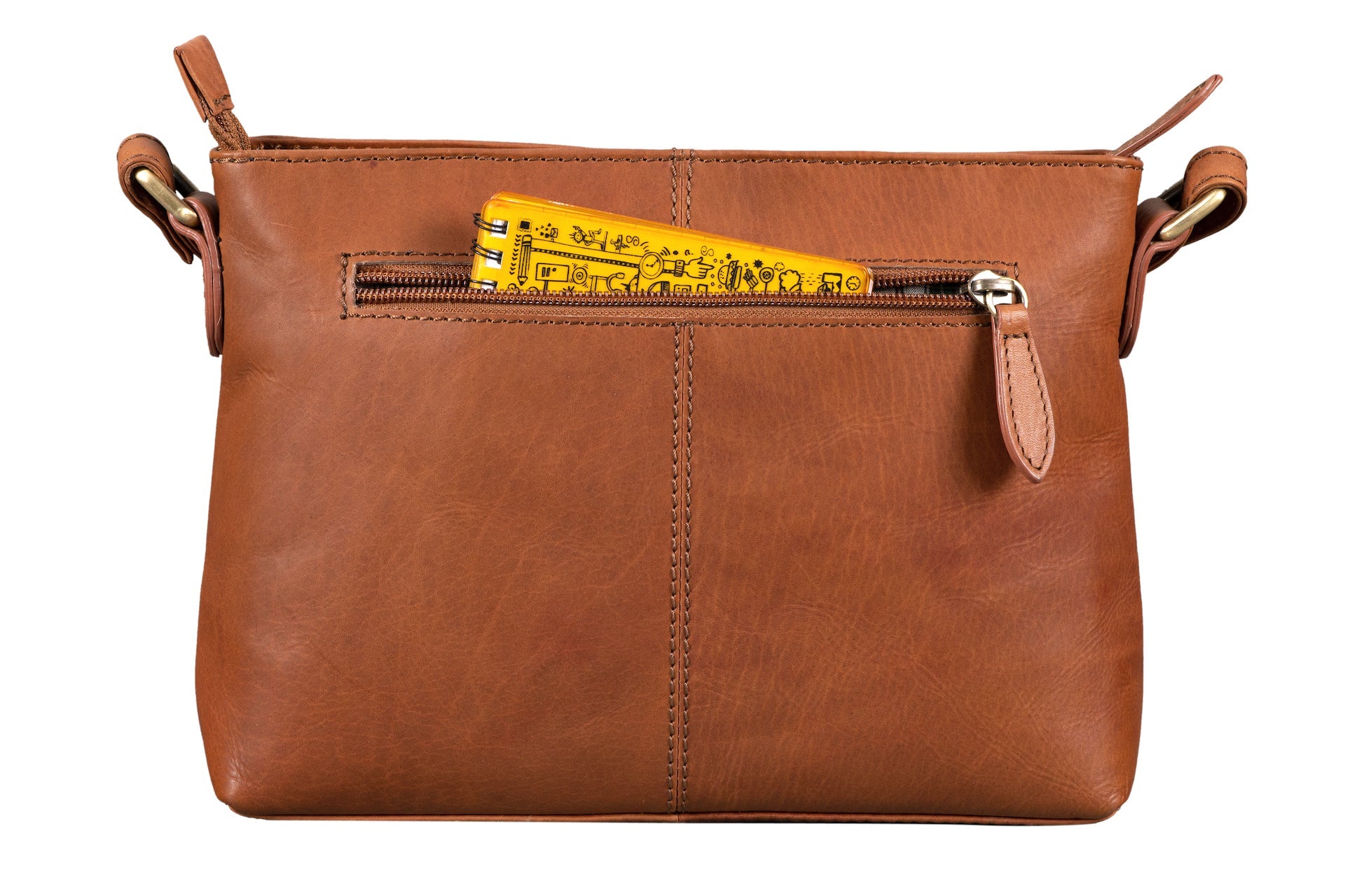 Benthill Damen Handtasche aus Echt-Leder - Schultertasche aus Rindsleder - Tasche mit Reißverschluss - Vintage Ledertasche / Umhängetasche