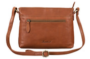 Benthill Damen Handtasche aus Echt-Leder - Schultertasche aus Rindsleder - Tasche mit Reißverschluss - Vintage Ledertasche / Umhängetasche