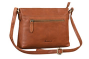Benthill Damen Handtasche aus Echt-Leder - Schultertasche aus Rindsleder - Tasche mit Reißverschluss - Vintage Ledertasche / Umhängetasche
