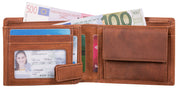 Benthill Herren Geldbörse aus Echt-Leder - Geldbeutel mit RFID-Schutz - Großes Portemonnaie für Herren - Vintage Leder