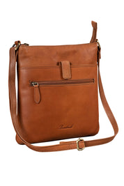 Benthill Umhängetasche Damen Leder - Shopper aus Rindsleder - Handtasche mit Reißverschluss - Schultertasche / Bag Beutel - Ledertasche