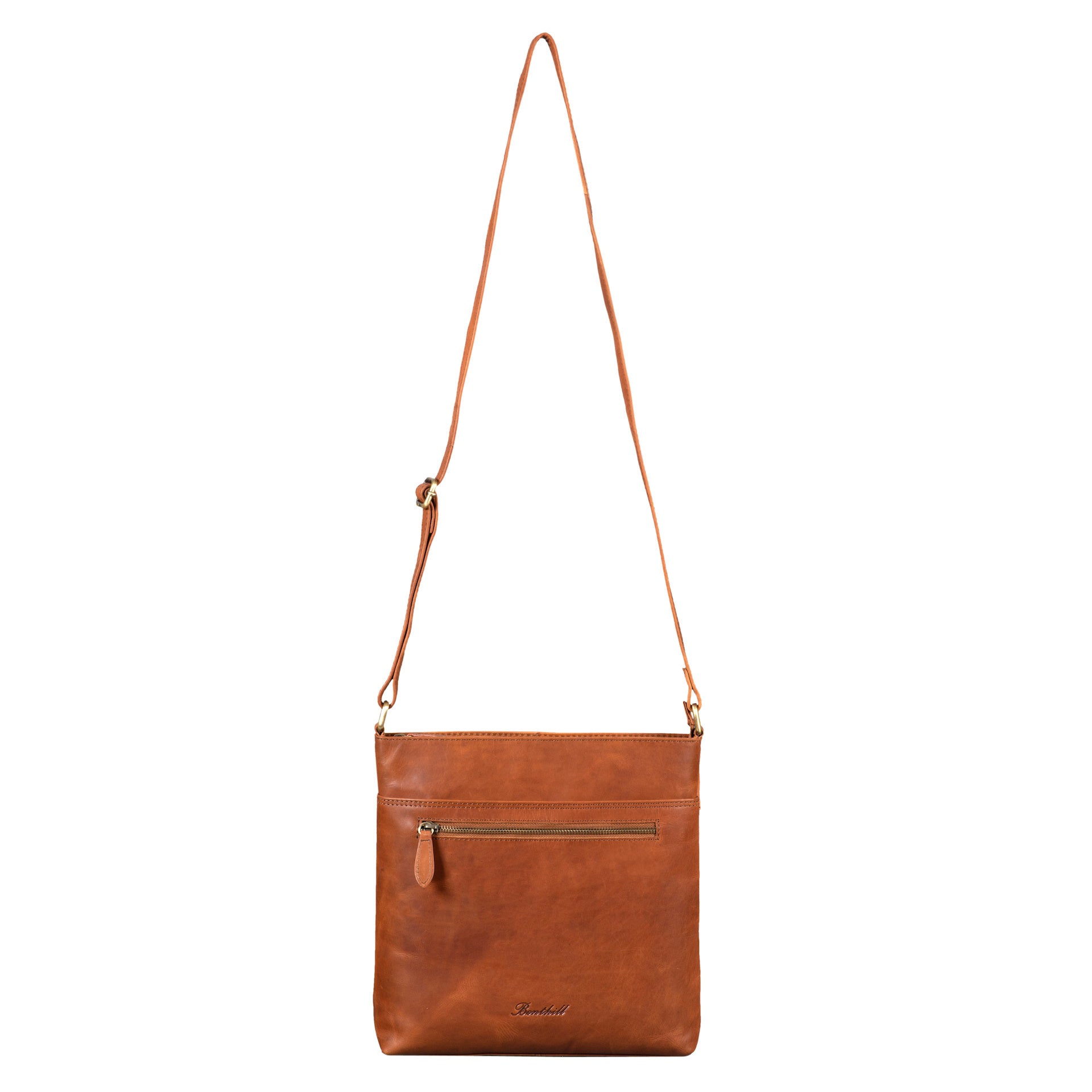 Benthill Damen Umhängetasche Leder - Tasche aus echtem Rindsleder - Handtasche mit Reißverschluss - Schultertasche / Ledertasche - Vintage Shopper