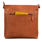 Benthill Damen Umhängetasche Leder - Tasche aus echtem Rindsleder - Handtasche mit Reißverschluss - Schultertasche / Ledertasche - Vintage Shopper