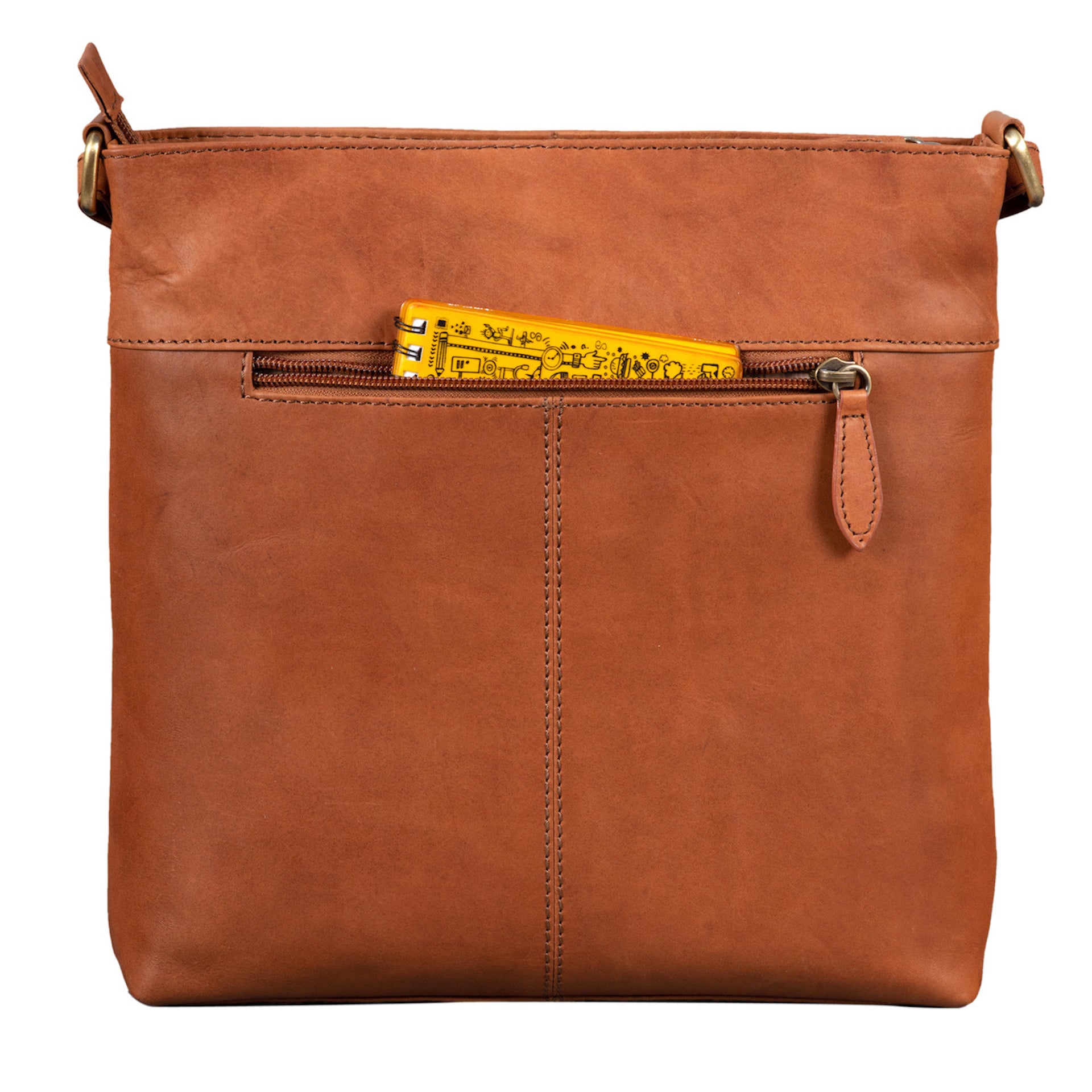 Benthill Damen Umhängetasche Leder - Tasche aus echtem Rindsleder - Handtasche mit Reißverschluss - Schultertasche / Ledertasche - Vintage Shopper