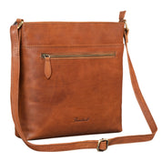Benthill Damen Umhängetasche Leder - Tasche aus echtem Rindsleder - Handtasche mit Reißverschluss - Schultertasche / Ledertasche - Vintage Shopper