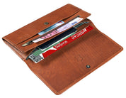 Benthill Leder Reisebrieftasche - Schmale Dokumententasche - RFID Echt Leder Geldbörse / Travel Wallet - Reise Portemonnaie