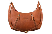 Benthill Damen Handtasche Leder - Damentasche aus Rindsleder - Umhängetasche mit Reißverschluss - Vintage Frauen Schultertasche