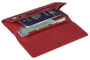 Benthill Leder Reisebrieftasche - Schmale Dokumententasche - RFID Echt Leder Geldbörse / Travel Wallet - Reise Portemonnaie