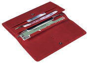 Benthill Leder Reisebrieftasche - Schmale Dokumententasche - RFID Echt Leder Geldbörse / Travel Wallet - Reise Portemonnaie