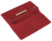 Benthill Leder Reisebrieftasche - Schmale Dokumententasche - RFID Echt Leder Geldbörse / Travel Wallet - Reise Portemonnaie