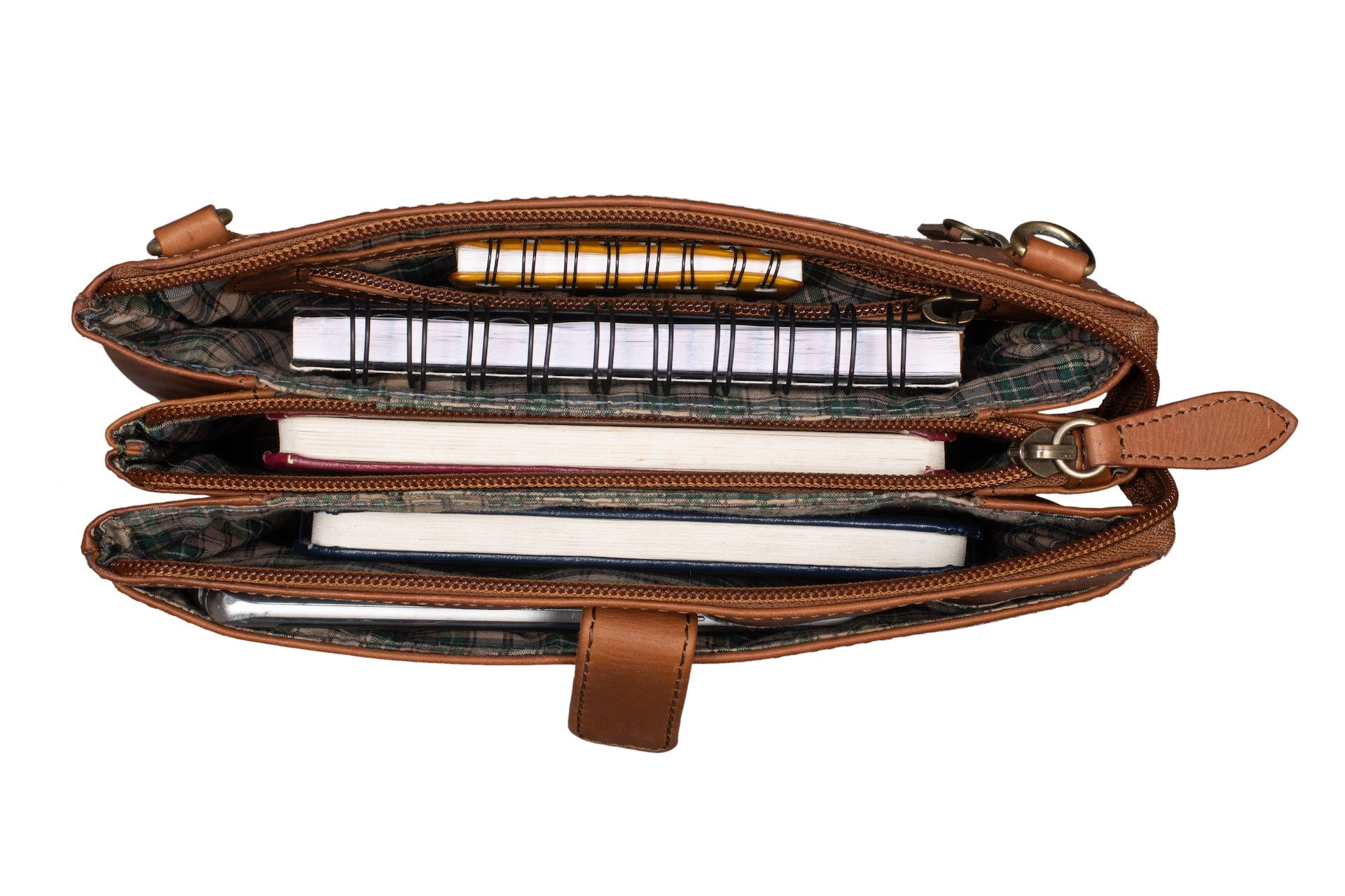 Benthill Leder Umhängetasche - Reisebrieftasche aus echtem Rindsleder - Schultertasche mit Reißverschluss - Oragnizer / Ledertasche - Herren / Damen