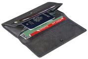 Benthill Leder Reisebrieftasche - Schmale Dokumententasche - RFID Echt Leder Geldbörse / Travel Wallet - Reise Portemonnaie