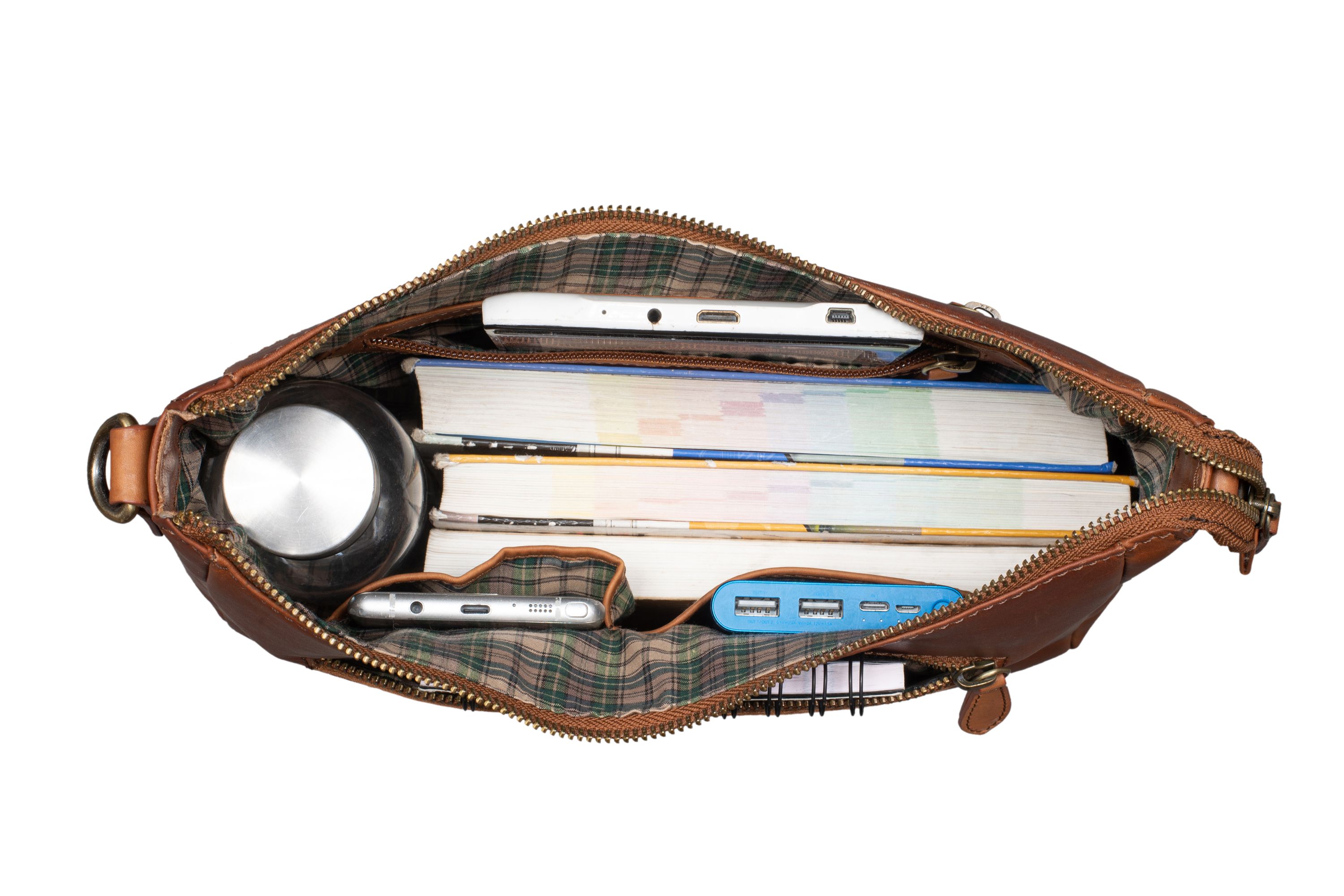 Benthill Damen Tasche Leder - Handtasche aus echtem Rindsleder - Umhängetasche mit Reißverschluss - Schultertasche / Ledertasche - Vintage Bag