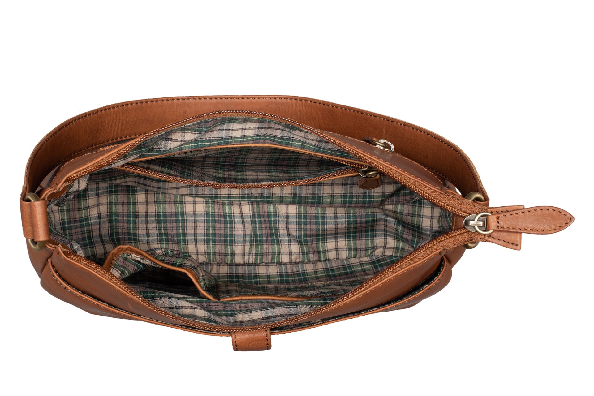 Benthill Handtasche Damen Leder - Damentasche aus Rindsleder - Echt Leder Schultertasche mit Reißverschluss - Vintage Umhängetasche