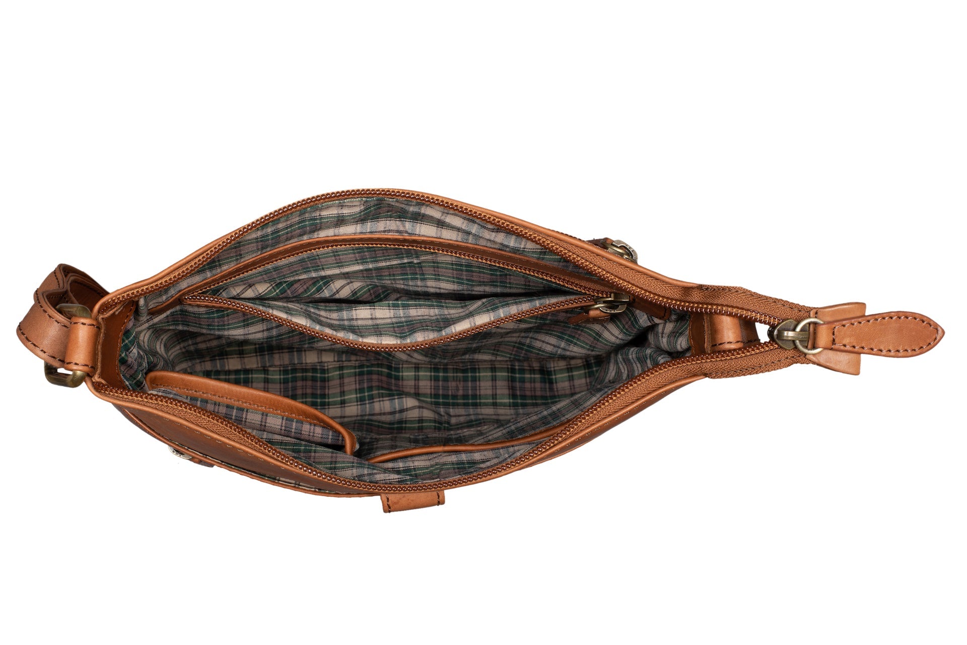Benthill Umhängetasche Damen Leder - Shopper aus Rindsleder - Handtasche mit Reißverschluss - Schultertasche / Bag Beutel - Ledertasche