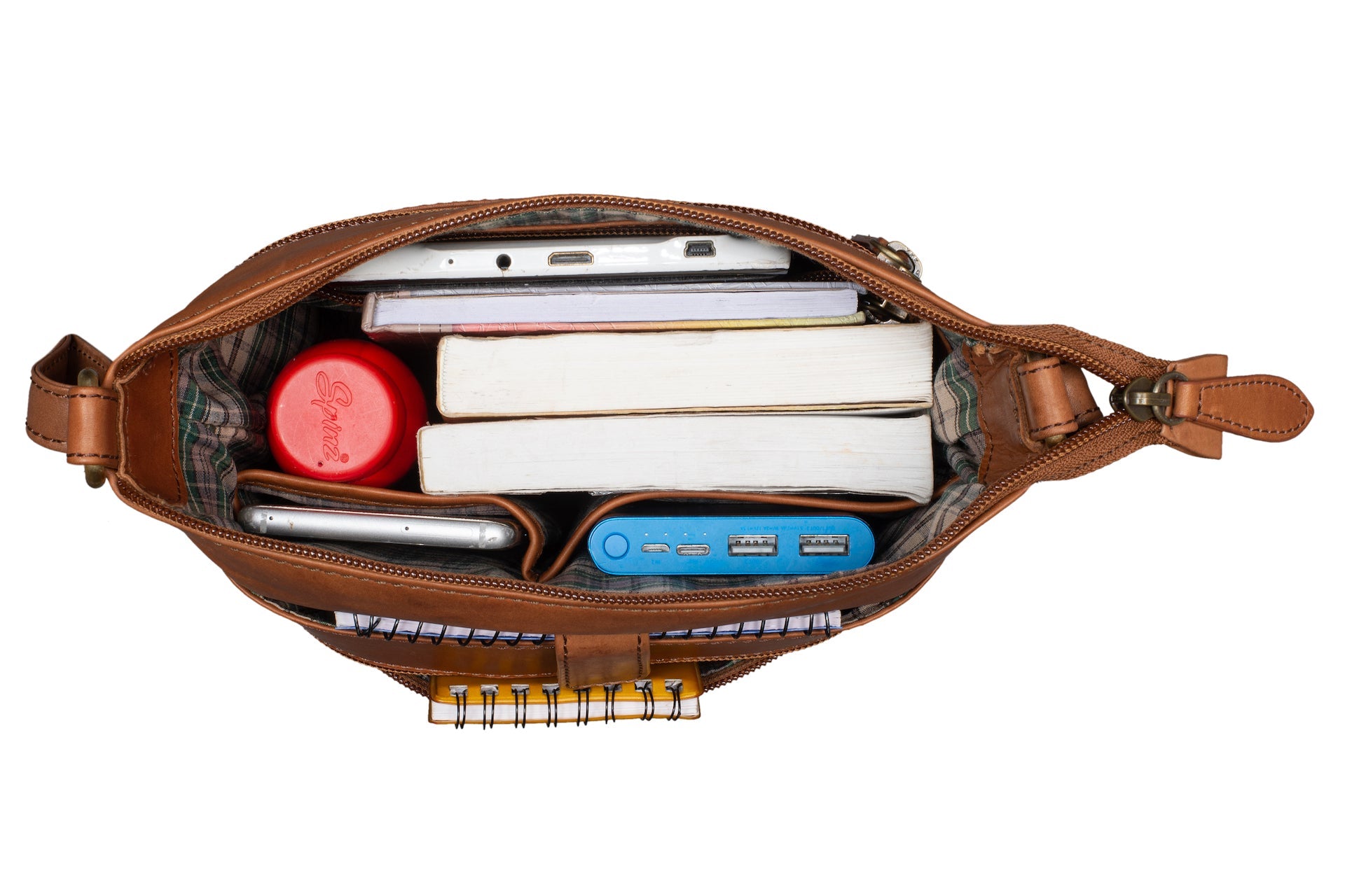 Benthill Umhängetasche Damen Leder - Shopper aus Rindsleder - Handtasche mit Reißverschluss - Schultertasche / Bag Beutel - Ledertasche