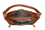 Benthill Damen Handtasche Leder - Damentasche aus Rindsleder - Umhängetasche mit Reißverschluss - Vintage Frauen Schultertasche