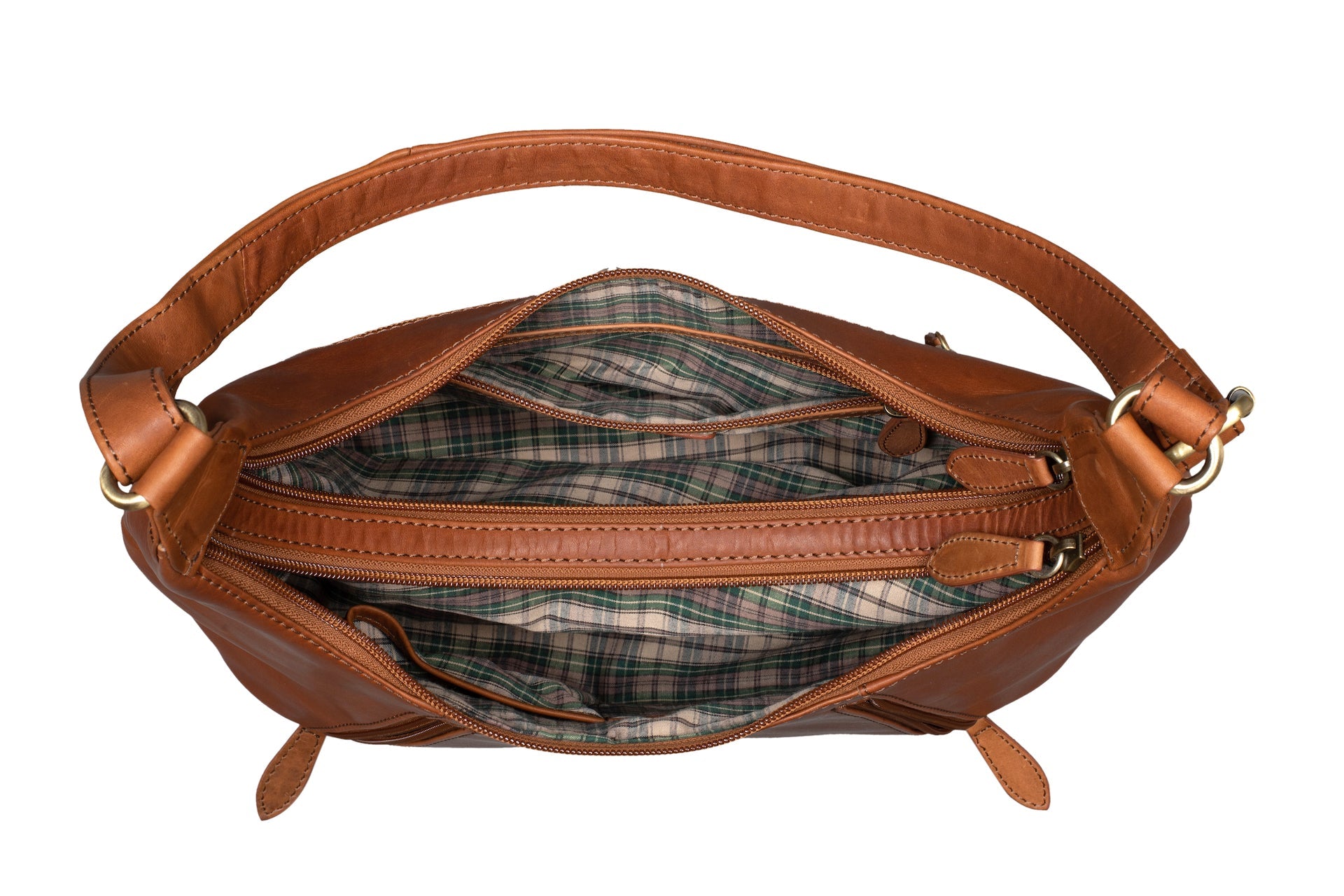 Benthill Damen Handtasche Leder - Damentasche aus Rindsleder - Umhängetasche mit Reißverschluss - Vintage Frauen Schultertasche