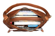 Benthill Damen Handtasche Leder - Damentasche aus Rindsleder - Umhängetasche mit Reißverschluss - Vintage Frauen Schultertasche