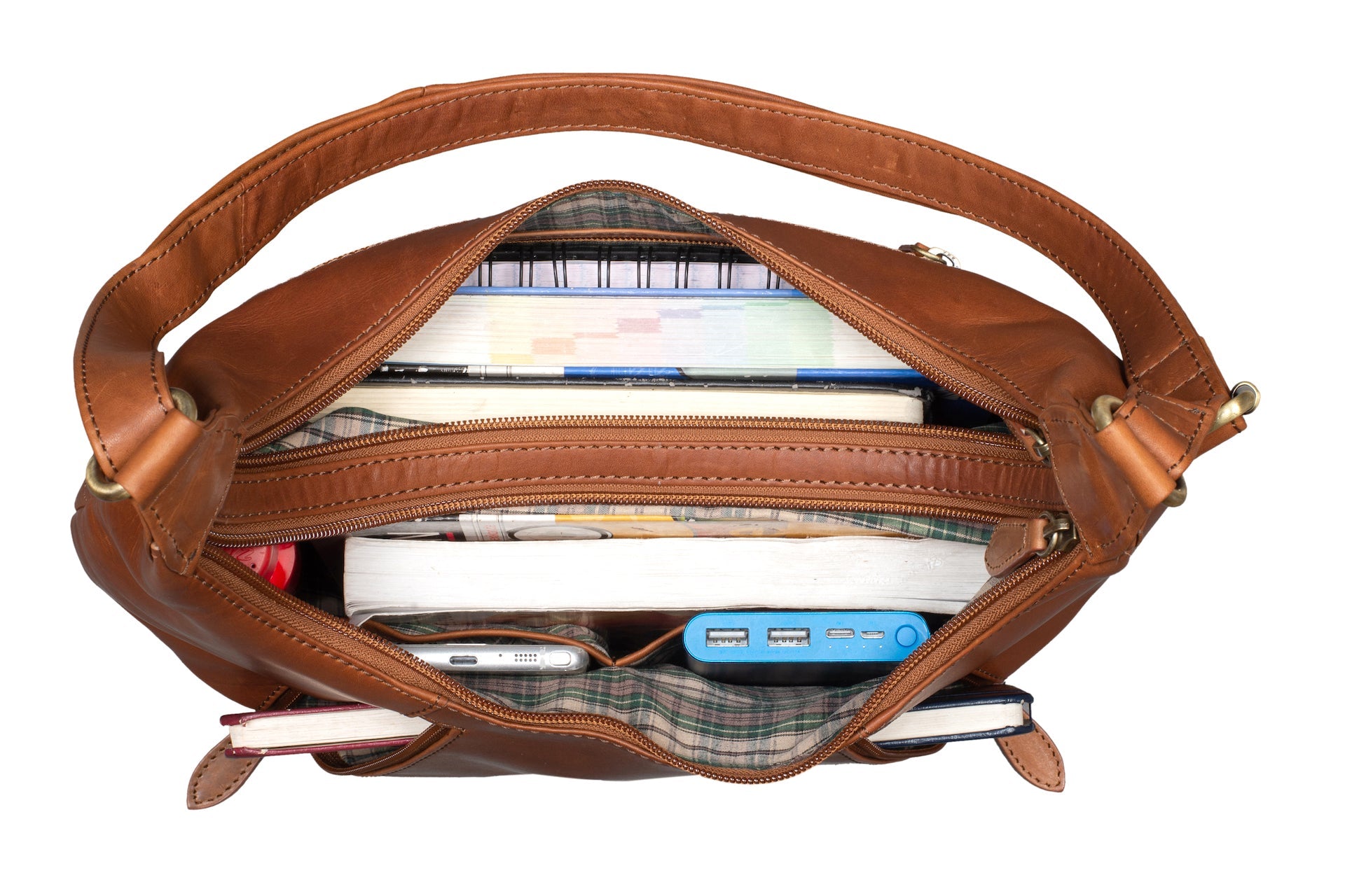 Benthill Damen Handtasche Leder - Damentasche aus Rindsleder - Umhängetasche mit Reißverschluss - Vintage Frauen Schultertasche