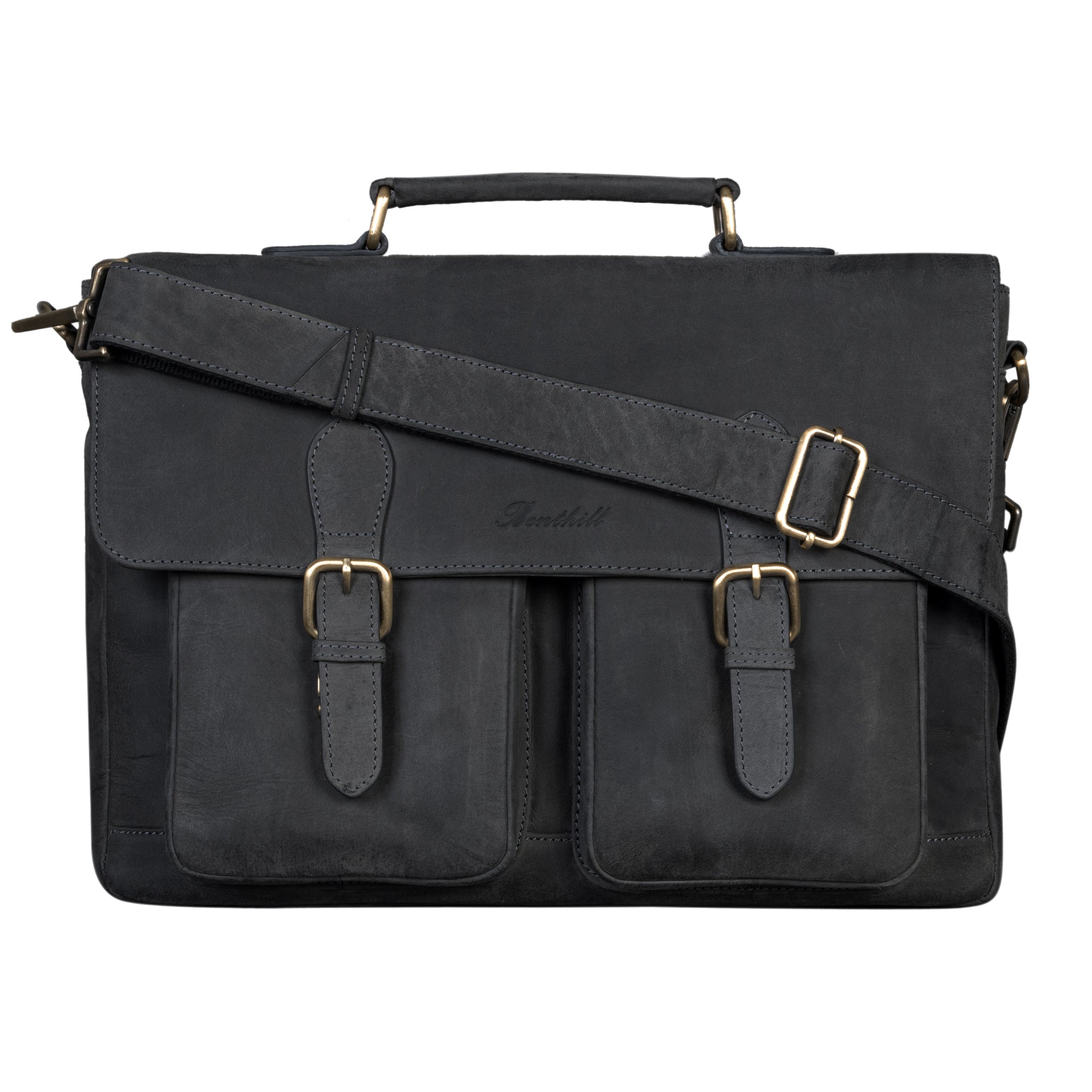 Benthill Aktentasche Leder Laptoptasche - Ledertasche für Damen und Herren Gross - Briefcase - Umhängetasche aus echtem Leder - Große Schultertasche für Laptop
