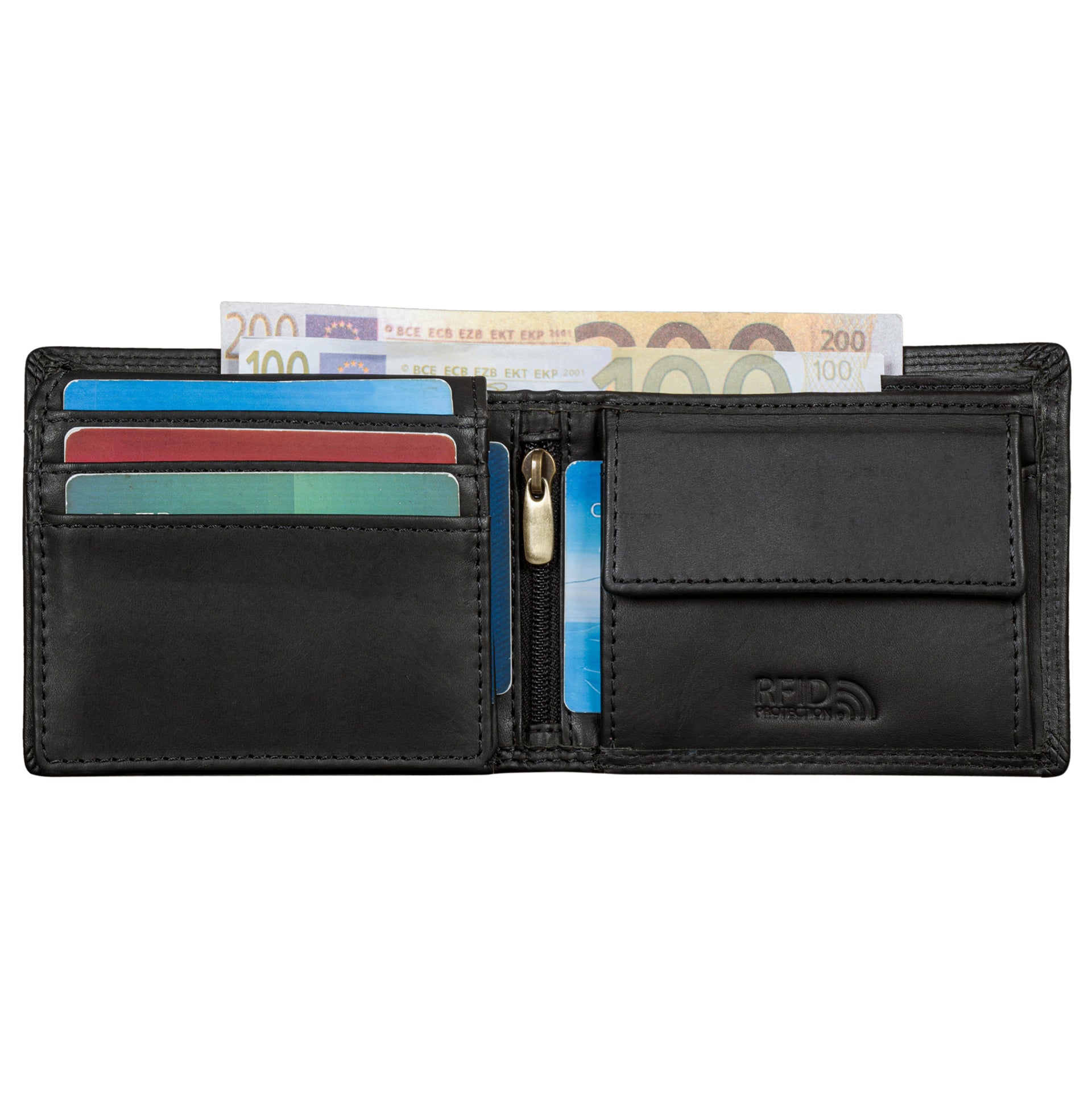 Benthill Geldbörse Herren Echt-Leder - Geldbeutel mit RFID-Schutz - Slim Portemonnaie für Männer - Echtem Vintage Leder