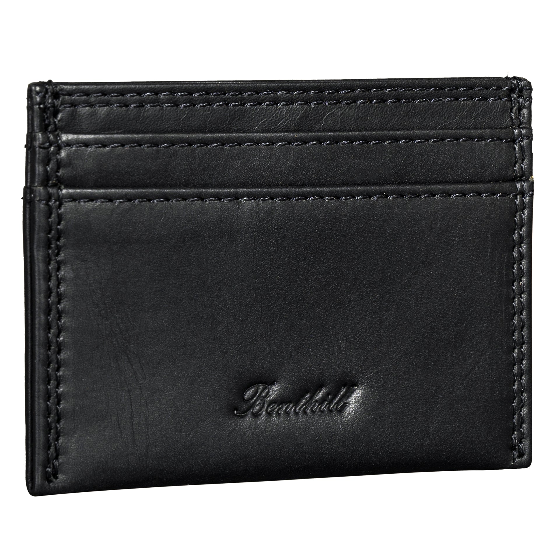 Benthill Kartenetui aus Echt Leder | Slim Mini Geldbörse für Damen & Herren | RFID Schutz - Kleines Portemonnaie